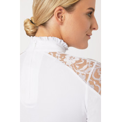 Polo de competição em renda com mangas compridas Sylvie Horze Polo de competição em renda com mangas compridas Sylvie Horze