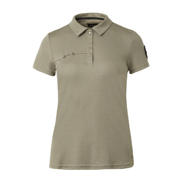 Polo funcional de mangas curtas Denise feminino Horze Verde Cáqui