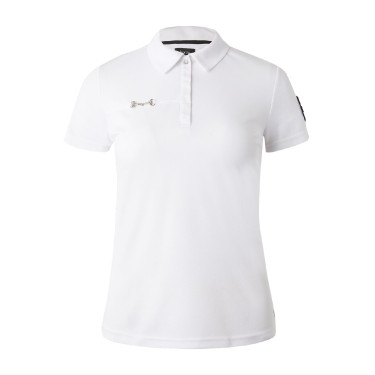 Polo funcional de mangas curtas Denise feminino Horze Branco