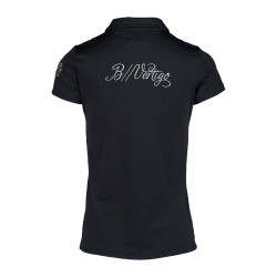 Polo de competição de manga curta Claudine feminino B Vertigo Azul-marinho escuro