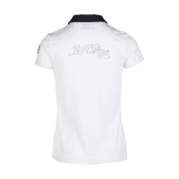 Polo de competição de manga curta Claudine feminino B Vertigo Branco / azul-marinho Polo de competição de manga curta Claudine feminino B Vertigo Branco / azul-marinho