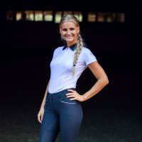 Polo de competição de manga curta Claudine feminino B Vertigo Azul-marinho escuro Polo de competição de manga curta Claudine feminino B Vertigo Azul-marinho escuro