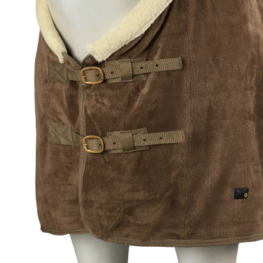 Couverture polaire Lincoln avec tour d'encolure en fourrure Horze Marron foncé