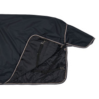 Capa de exterior com cobre-pescoço Glasgow 100 g pônei Horze Azul escuro Capa de exterior com cobre-pescoço Glasgow 100 g pônei Horze Azul escuro