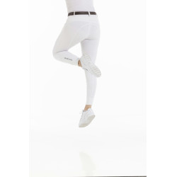 Calça Equithème Kendal com fundo de silicone Branco Calça Equithème Kendal com fundo de silicone Branco
