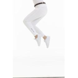Calça Equithème Kendal com fundo de silicone Branco Calça Equithème Kendal com fundo de silicone Branco