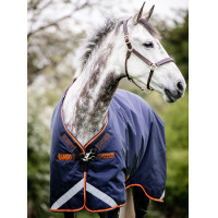 Cobertura Horseware Rambo Original 100g com Arcos para Pernas Marinho / laranja