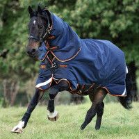 Capa Horseware Rambo Supreme 1000D Turnout 50g Marinho / laranja Azul Capa Horseware Rambo Supreme 1000D Turnout 50g Marinho / laranja Azul