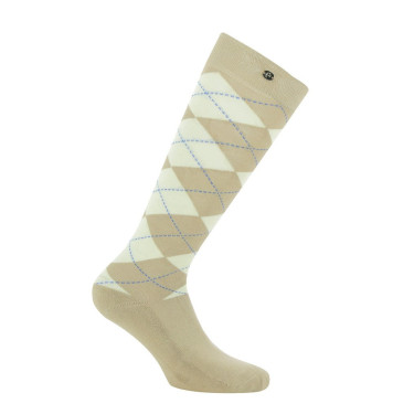 Meias Equithème Argyle feminina Bege / cru