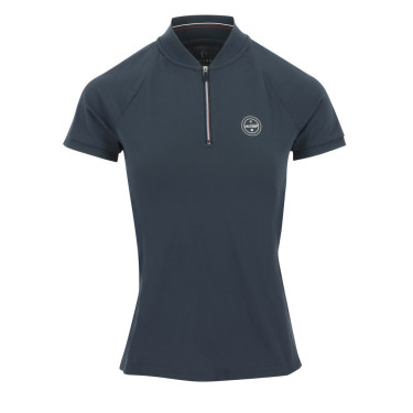 Polo Equithème Emma de mangas curtas Azul-marinho Polo Equithème Emma de mangas curtas Azul-marinho