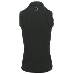 Pólo Equithème Sarah sem mangas Preto