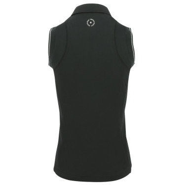 Pólo Equithème Sarah sem mangas Preto