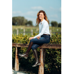 Botas de equitação em couro Genebra feminino Horze Castanho Botas de equitação em couro Genebra feminino Horze Castanho