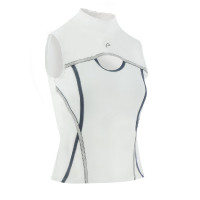 Polo Equithème Puebla sem mangas Branco / cinza Polo Equithème Puebla sem mangas Branco / cinza