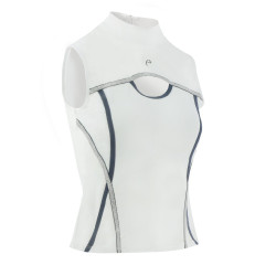Polo Equithème Puebla sem mangas Branco / cinza