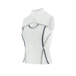 Polo Equithème Puebla sem mangas Branco / cinza