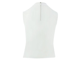 Polo Equithème Puebla sem mangas Branco / cinza