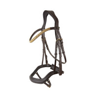 Cabeçada anatômica Horze Highbury testadeira com strass Preto