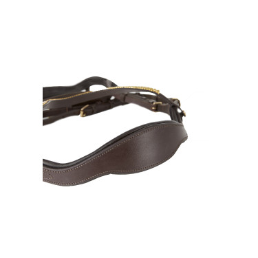 Cabeçada anatômica Horze Highbury testadeira com strass Castanho escuro