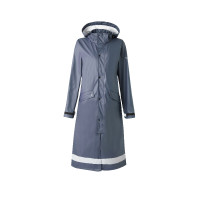 Impermeável Horze Hazel feminino longo com aberturas Azul-marinho escuro
