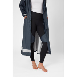 Impermeável Horze Hazel feminino longo com aberturas Azul-marinho escuro Impermeável Horze Hazel feminino longo com aberturas Azul-marinho escuro