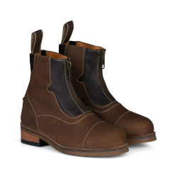 Botas infantis Horze Seville com fecho éclair frontal Castanho