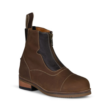 Botas infantis Horze Seville com fecho éclair frontal Castanho Botas infantis Horze Seville com fecho éclair frontal Castanho