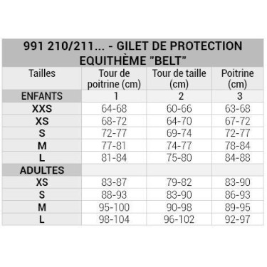 Colete de proteção Equithème Belt Colete de proteção Equithème Belt