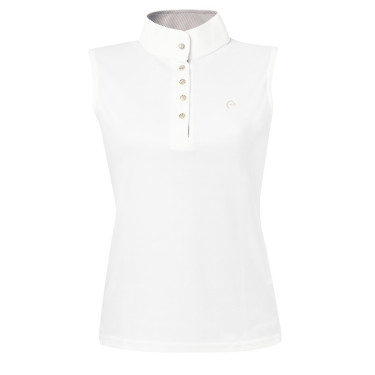 Polo Equithème Mesh Cores SM Branco / marrom / branco Polo Equithème Mesh Cores SM Branco / marrom / branco