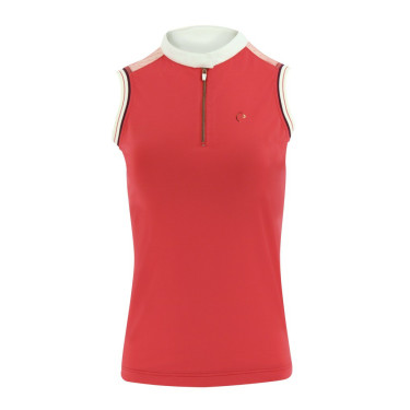 Polo feminino Equithème Smoff sem mangas Fúcsia Rosa Polo feminino Equithème Smoff sem mangas Fúcsia Rosa