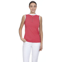 Polo feminino Equithème Smoff sem mangas Fúcsia Rosa
