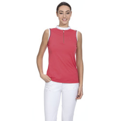 Polo feminino Equithème Smoff sem mangas Fúcsia Rosa Polo feminino Equithème Smoff sem mangas Fúcsia Rosa