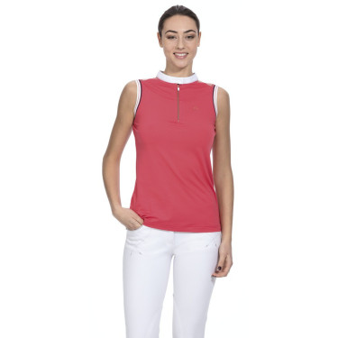 Polo feminino Equithème Smoff sem mangas Fúcsia Rosa Polo feminino Equithème Smoff sem mangas Fúcsia Rosa