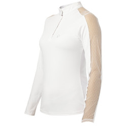 Polo Equithème Pekin de mangas compridas Branco Polo Equithème Pekin de mangas compridas Branco