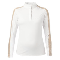 Polo Equithème Pekin de mangas compridas Branco Polo Equithème Pekin de mangas compridas Branco