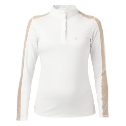 Polo Equithème Pekin de mangas compridas Branco Polo Equithème Pekin de mangas compridas Branco
