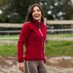 Casaco polar Equithème Lena Cereja Vermelho Casaco polar Equithème Lena Cereja Vermelho