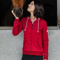 Casaco com fecho Equithème Courtney Cereja Vermelho Casaco com fecho Equithème Courtney Cereja Vermelho