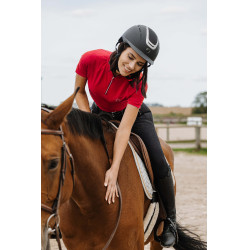 Polo Equithème Emma de mangas curtas Cereja