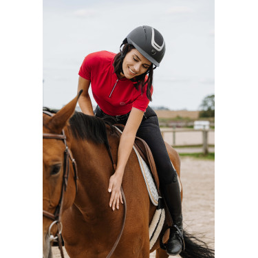 Polo Equithème Emma de mangas curtas Cereja