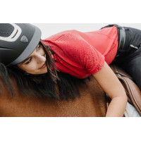 Polo Equithème Emma de mangas curtas Cereja Vermelho Polo Equithème Emma de mangas curtas Cereja Vermelho