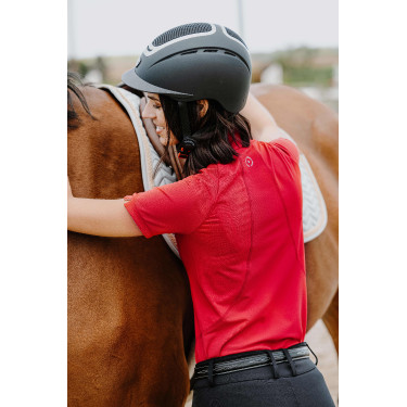 Polo Equithème Emma de mangas curtas Cereja Polo Equithème Emma de mangas curtas Cereja