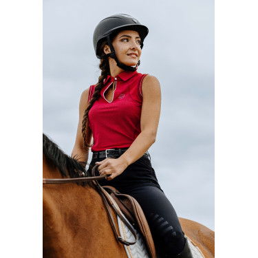 Pólo Equithème Sarah sem mangas Cereja Pólo Equithème Sarah sem mangas Cereja