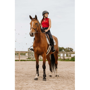 Pólo Equithème Sarah sem mangas Cereja Pólo Equithème Sarah sem mangas Cereja