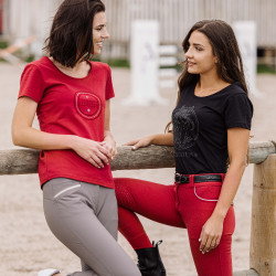 Camiseta Equithème Anna de mangas curtas Cereja Vermelho Camiseta Equithème Anna de mangas curtas Cereja Vermelho