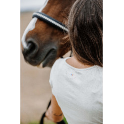 Camiseta Equithème Anna de mangas curtas Creme Bege Camiseta Equithème Anna de mangas curtas Creme Bege