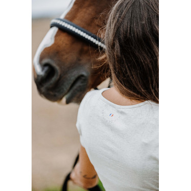 Camiseta Equithème Anna de mangas curtas Creme Bege Camiseta Equithème Anna de mangas curtas Creme Bege