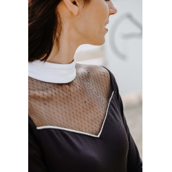 Polo Equithème Valencia de manga comprida Preto