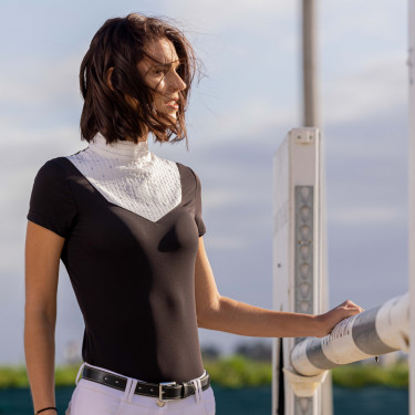 Polo Equithème Lerma de mangas curtas Preto