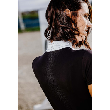 Polo Equithème Lerma de mangas curtas Preto